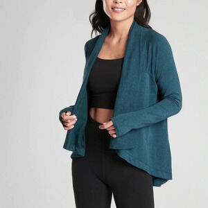 Athleta Nirvana Wear Two Way Wrap Cardigan Dark Vista Teal
